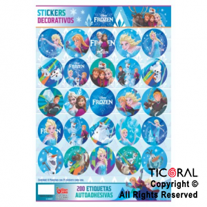 FROZEN STICKERS AUTOADHESIVOS 24 UNIDADES